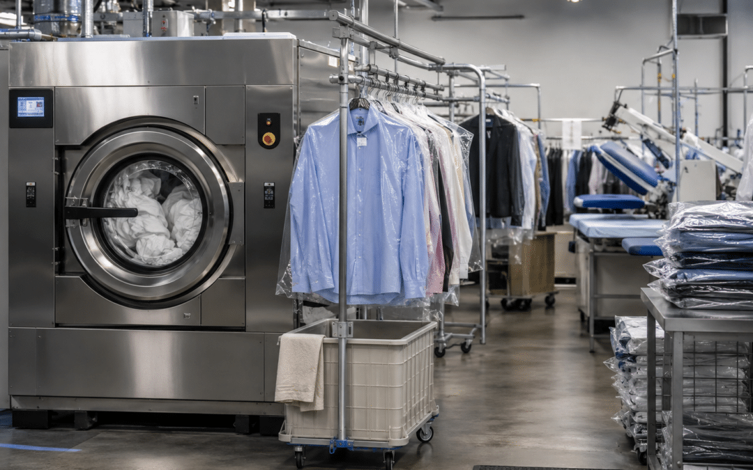 Industrial laundry facility in full operation